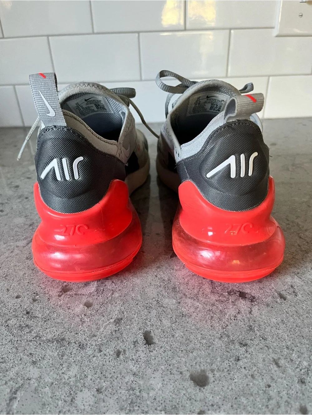 Nike Gray, Black and Red Air-Cushion Athletic Sneakers